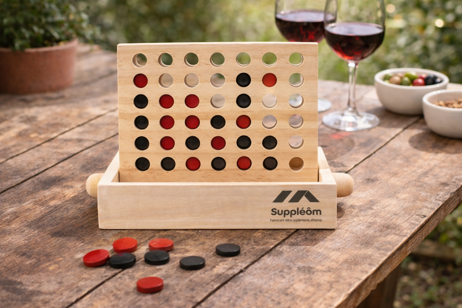 Jeu de force 4 (Puissance 4) en bois