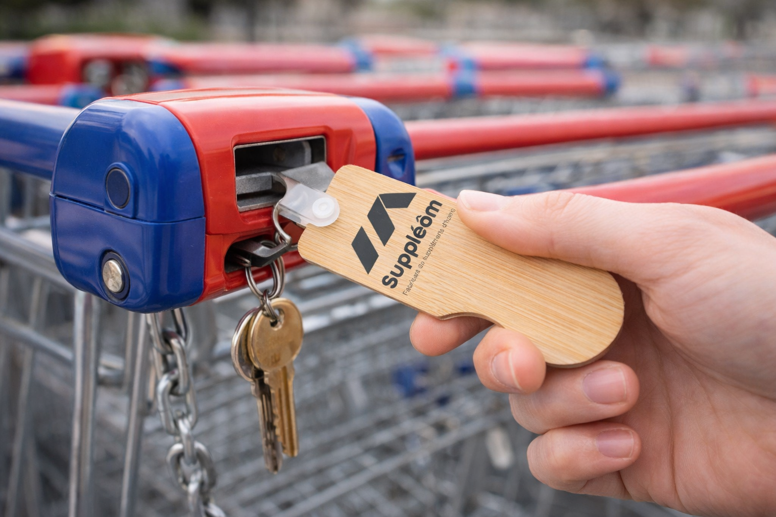 Porte-clés pour chariot en bambou