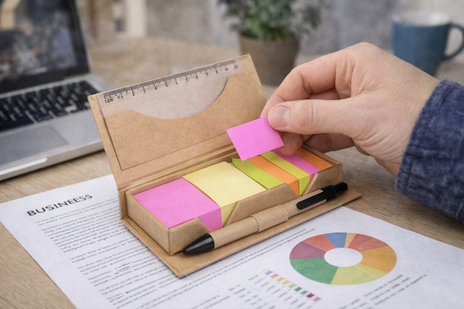 Distributeur de notes adhésives en carton recyclé – Image 3