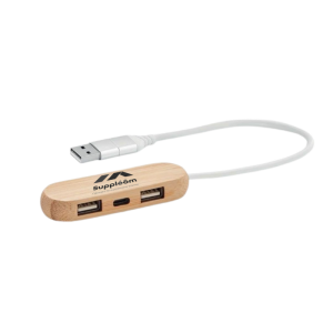 Hub USB 2.0 en bambou