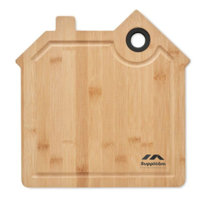 Planche à découper en bambou en forme de maison avec rainure